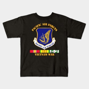 USAF -  SSI - Pacific Air Forces w VN SVC Ribbons Kids T-Shirt